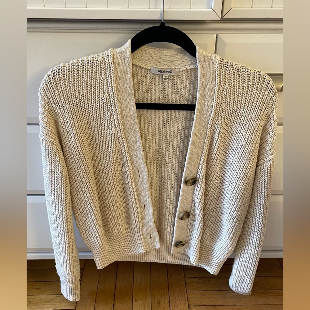 Madewell Cream Button-Up Cardigan